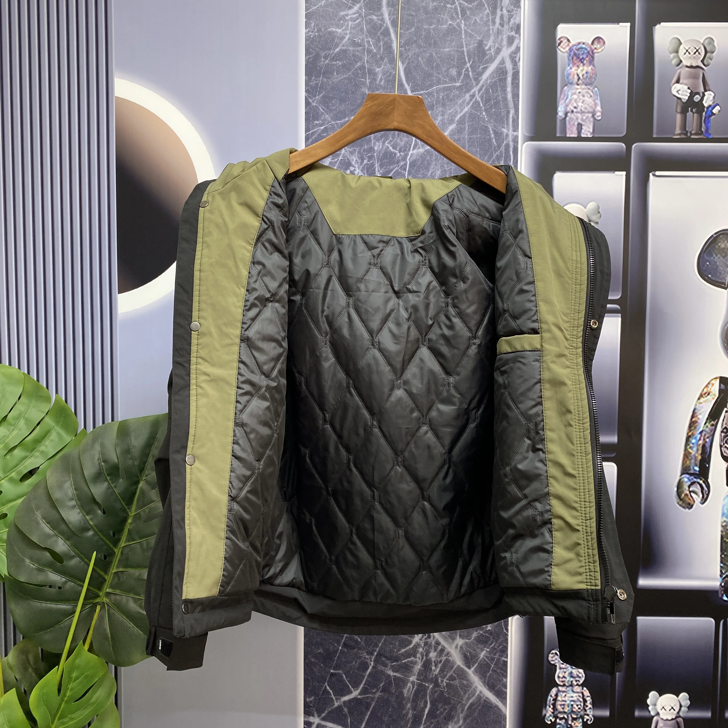 2024 Winter New Cotton-padded jacket Outerwear Men's Cargo Cotton-Padded Jacket Top Youth Fashion Hood Warm Student Cotton-Pa...