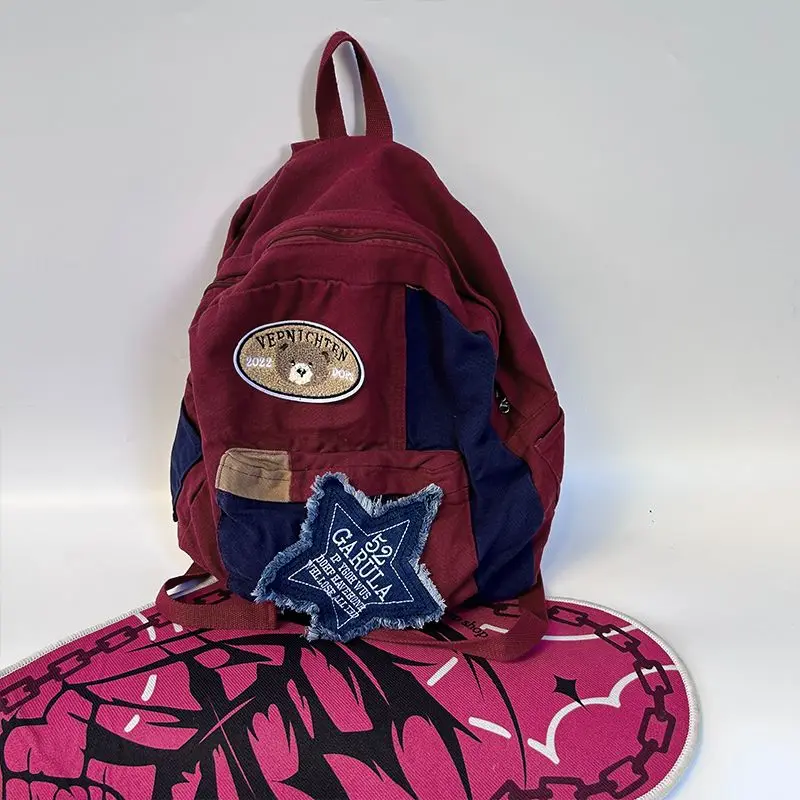 Y2K Korean Fashion Casual Kawaii Book Bag Cute Star Backpack Student Bags Schoolbag Kids Travel Girls Ladies Backpacks For Women