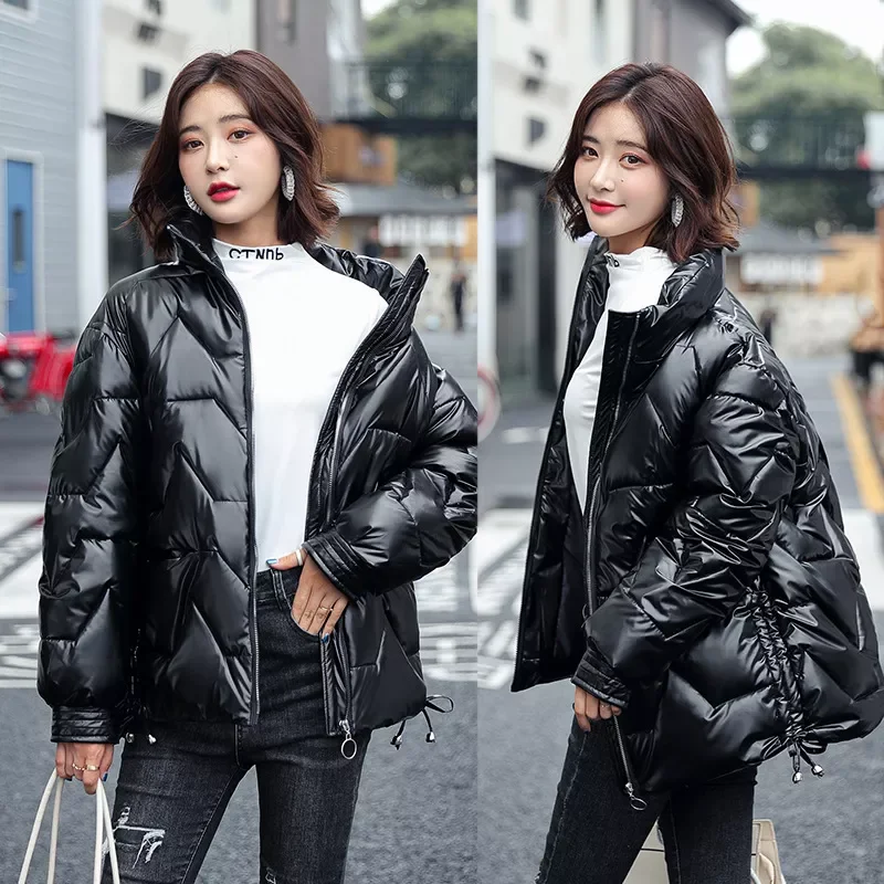 New2022 collar short bright face down jacket for women 2021 winter new small leisure short jacket 966