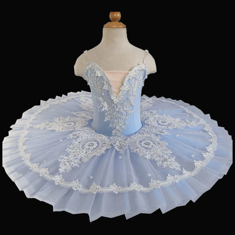 

2022 Blue White Ballerina Dress Professional Ballet Tutu Child Kids Girls Adult Swan Lake Costumes Balet Dress Woman Outfits