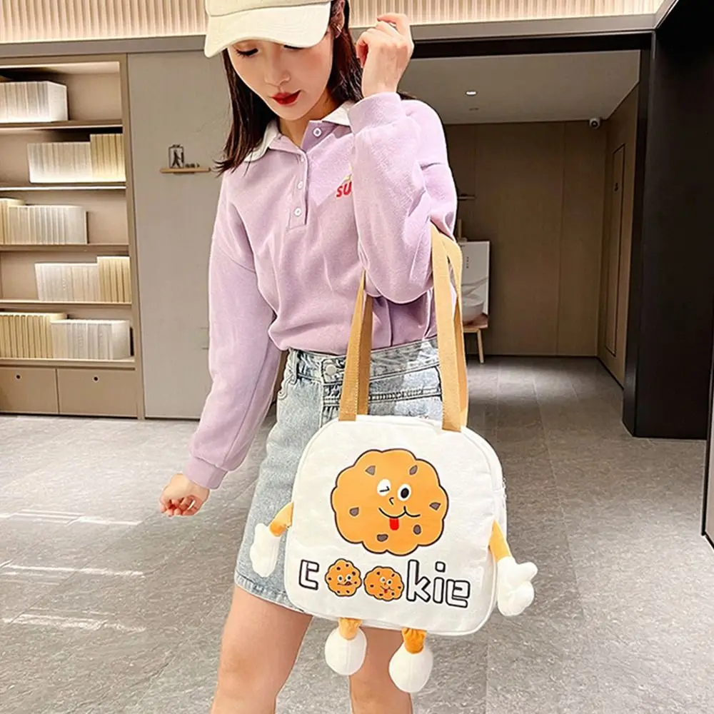 

Beach Bag Shopping Bag Stereoscopic Doll Large Capacity Cartoon Shoulder Bag Korean Style Bag Women Handbag Cookie Canvas Bag