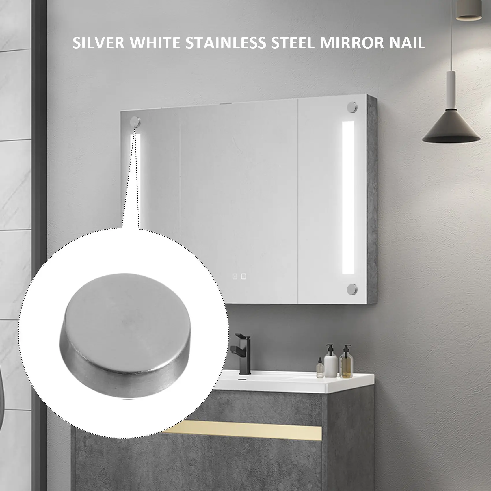 Завинчивающаяся крышка для зеркальных гвоздей из нержавеющей стали диаметром 16