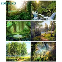 sdoyuno 60x75cm diy painting by numbers landscape on canvas drawing picture adults kits oil painting handpainted home decor gift