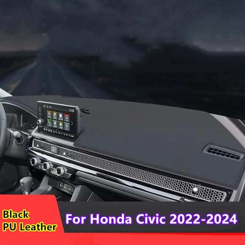 Кожаный защитный коврик для приборной панели автомобиля Honda Civic 11th 2022-2024