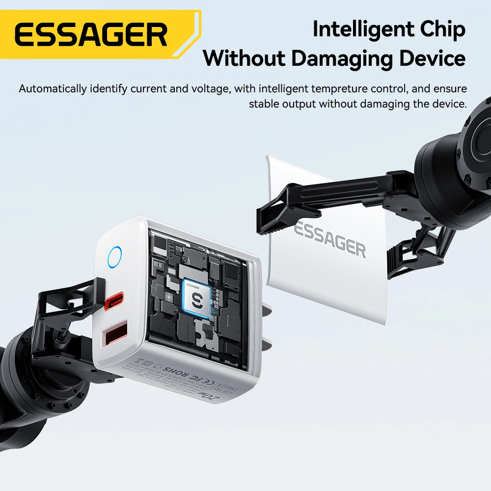 Фото Зарядное устройство Essager PD 20W USB Type-C для быстрой зарядки (Quick Charge 4.0/3.0, QC, PD) для iPhone 17, 16, 15, 14, 13, 12 Pro Max №4