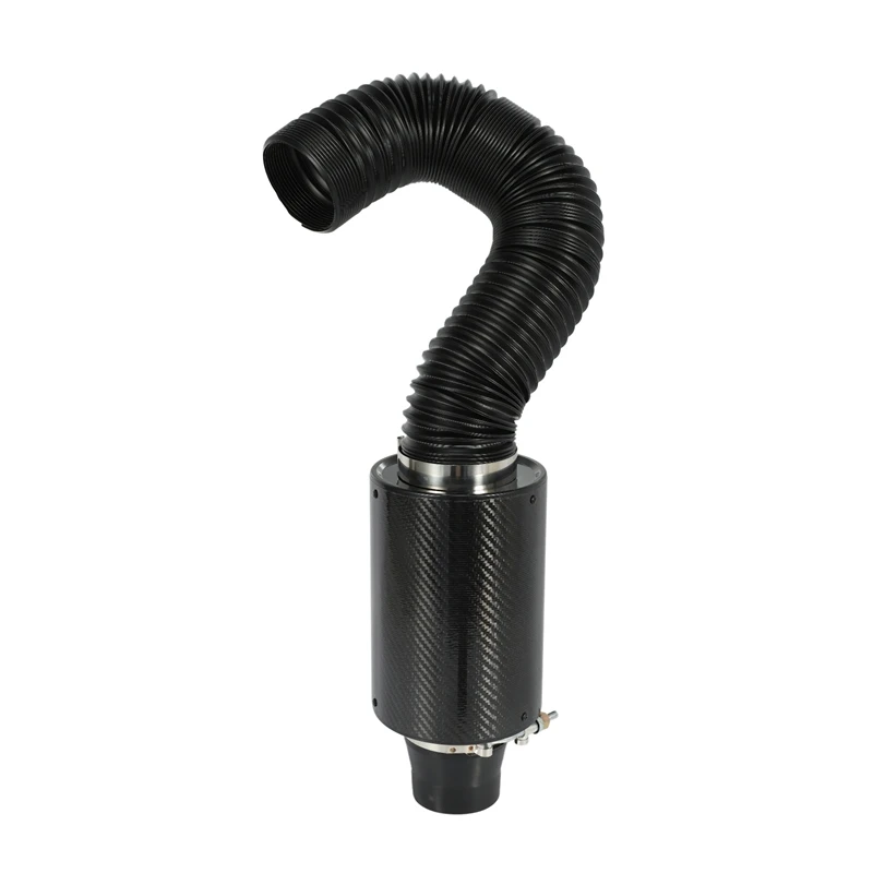 

1 Set Universal Car 3 Inch Carbon Fibre Cold Air Filter Feed Enclosed Intake Induction Pipe Hose Kit Universal
