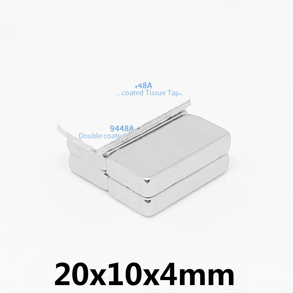 

Мощные магниты 20x10x4 мм с клейкой лентой