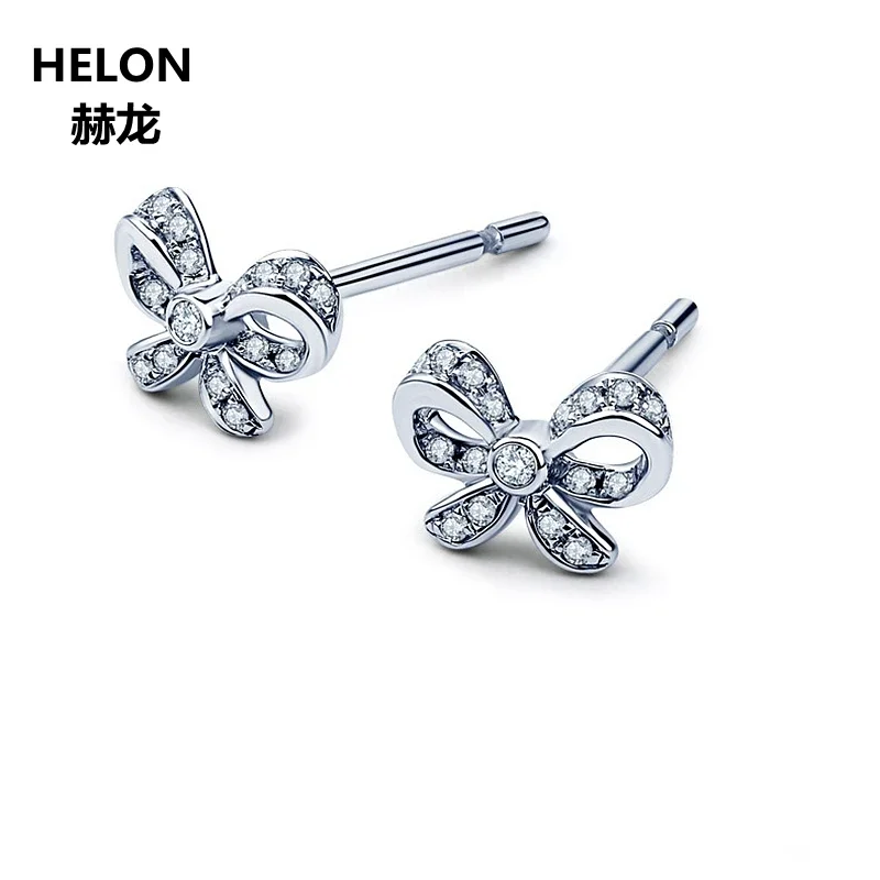Женские серьги из белого золота с бриллиантами 0.12ct SI/H