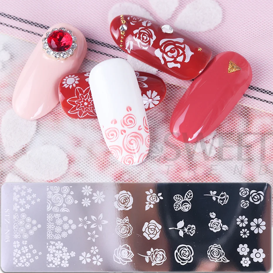 Nail Art Stamping Plate Snowflake Winter Christmas Rose Leaf Butterfly Desgin For Nail Polish Printing Template Tool KESTZN01-12 images - 6