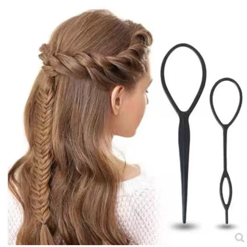 

4 шт. Инструменты для укладки волос конский хвост пластиковые иглы для конского хвоста Топси петля для пучка волос приспособление для косич...