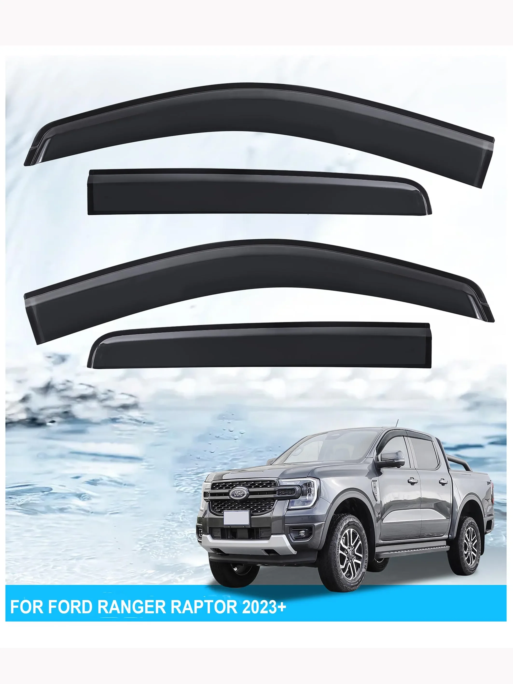 

Автомобильный козырек для окна Ford Ranger Raptor 2023 аксессуары следующего поколения защита от погоды ветрозащитный экран для Ford Ranger 2023 Wildtrak