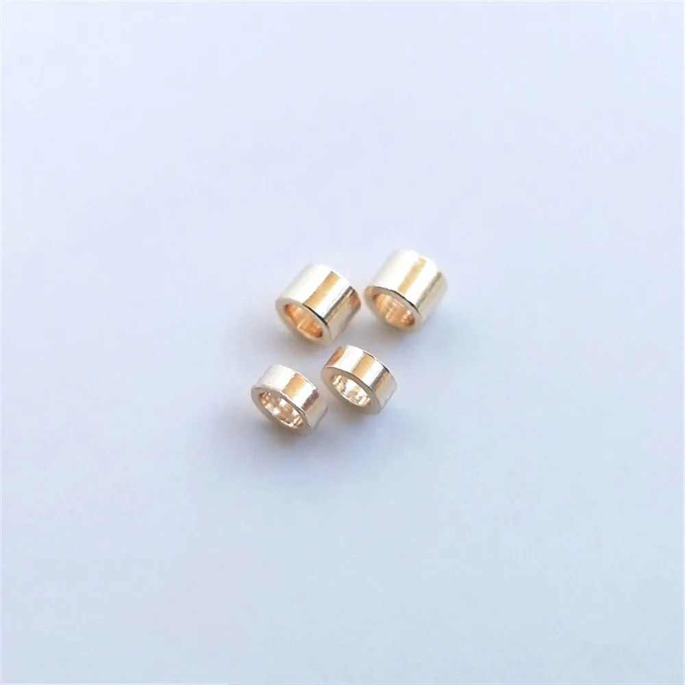 

14K Gold Filled Plated Positioning pipe wire finishing round pipe straight pipe should clamped flat beading DIY beading chain