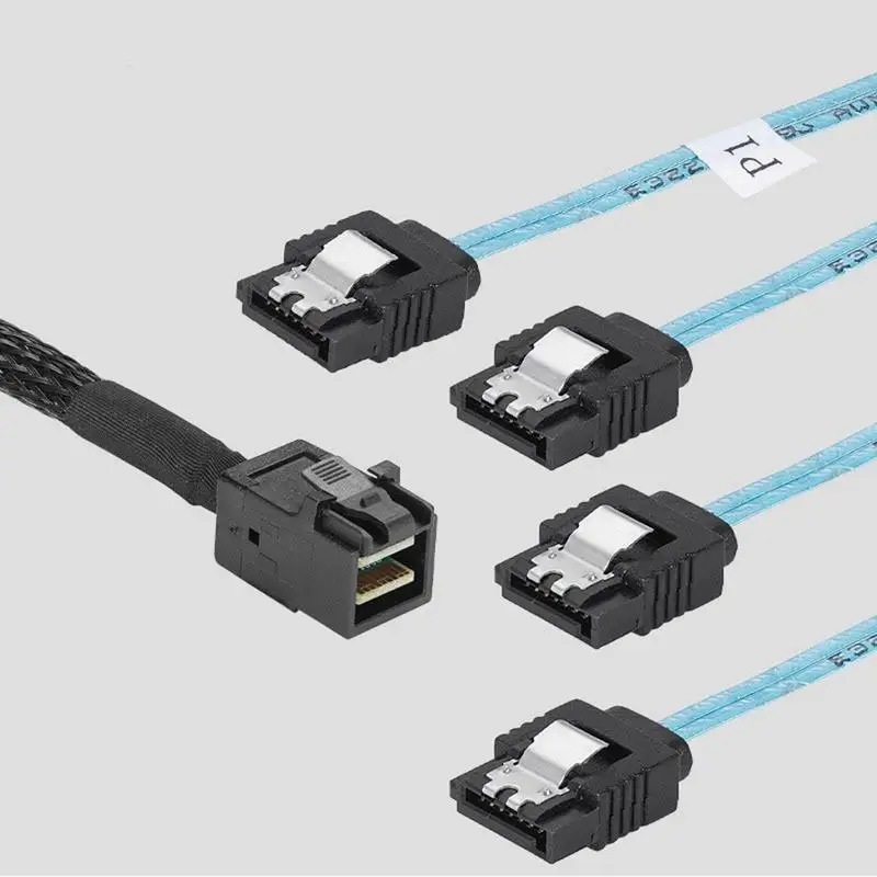 

Hard Drive Power Supply Splitter Cable Hard Disk Connector Mini SAS HD SFF-8643 To 4 SATA3.0 7pin 12 Gbps 50cm Copper Cable