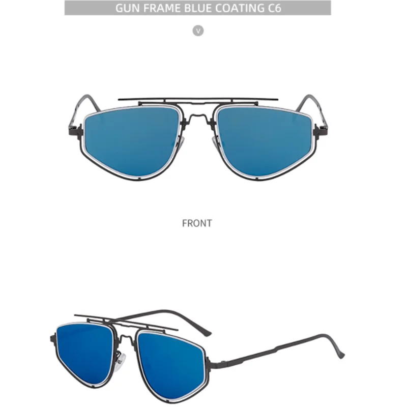 2024. Модные мужские солнцезащитные очки Ice blue с металлическим вырезом элегантные