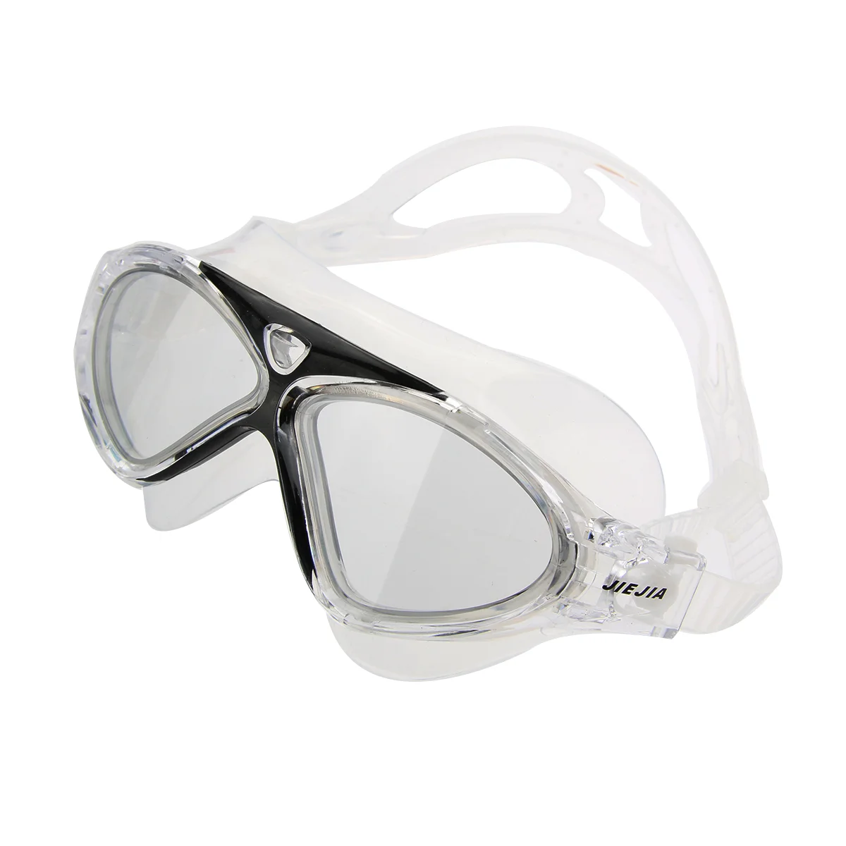 

Comfy Frame Big Lens Anti-fog Swimming Goggle Glasses (Clear+Black)