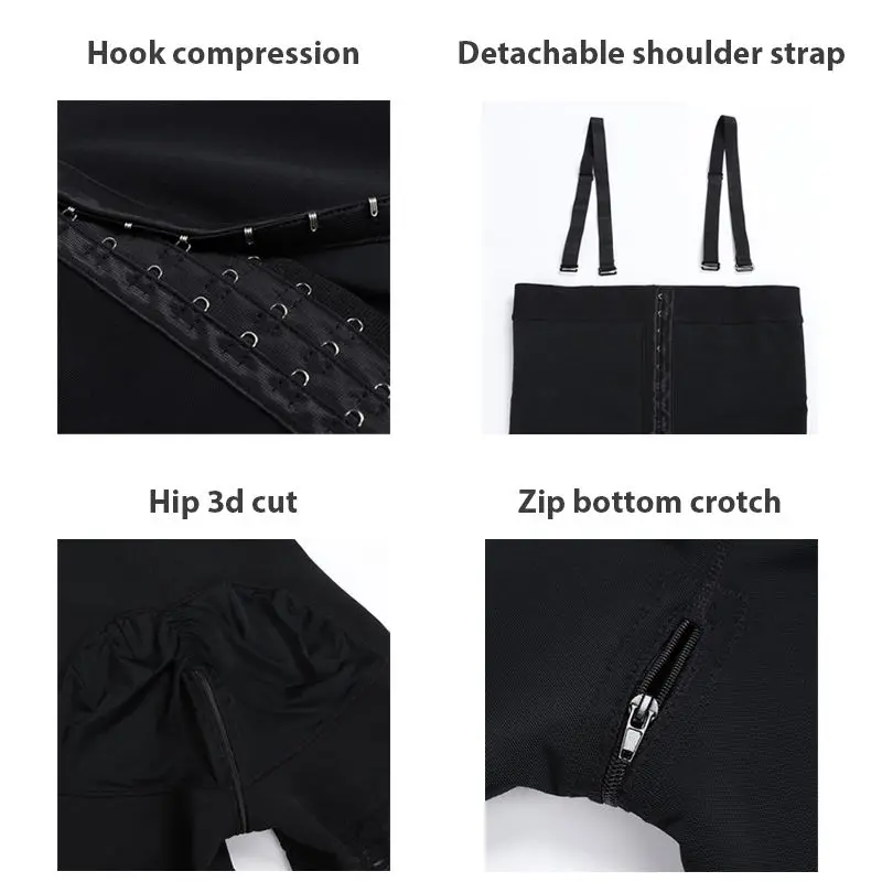 2022 Seamless Bodysuit Hook Short Women Lace Body Shaper Full Shapewear With Zipper Crotch Fajas Colombianas Underwear