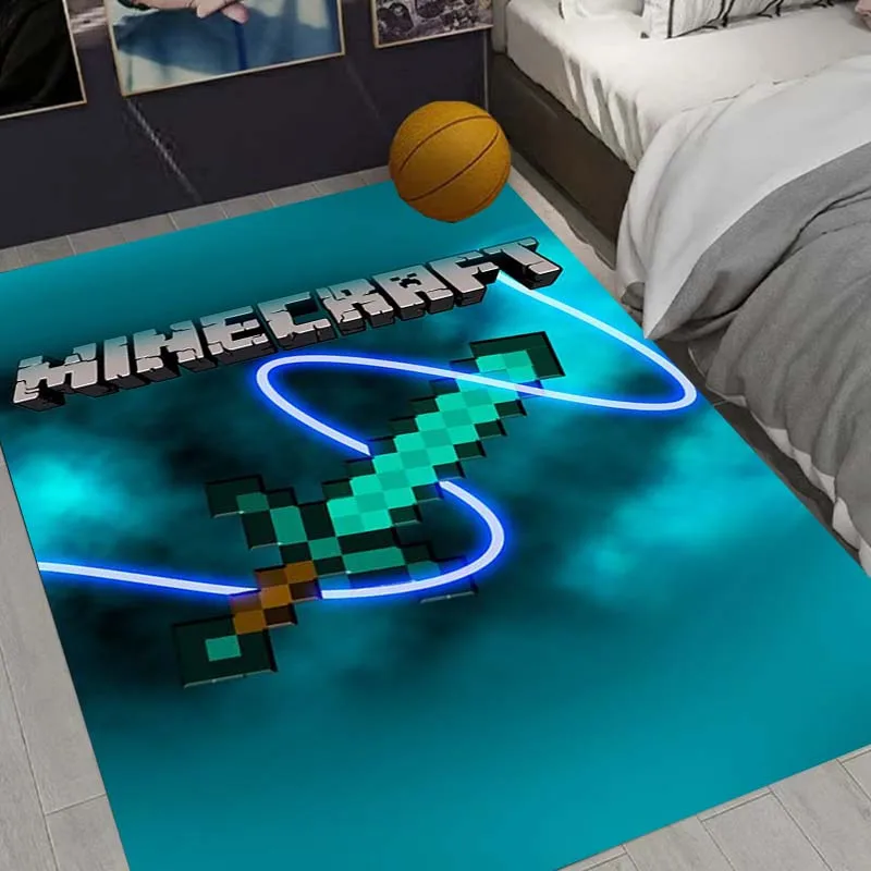 Классический коврик в стиле M-Minecraft с пиксельным дизайном, 1 шт., для гостиной, нескользящий, мягкий, для спальни, детской игровой комнаты, дивана, домашнего декора, придверный коврик. (art.: 3920da4f98366) - 3920da4f98366