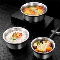stainless steel rice soup bowl double anti scalding salad fruit food container home ramen instant noodles bowl kitchen tableware