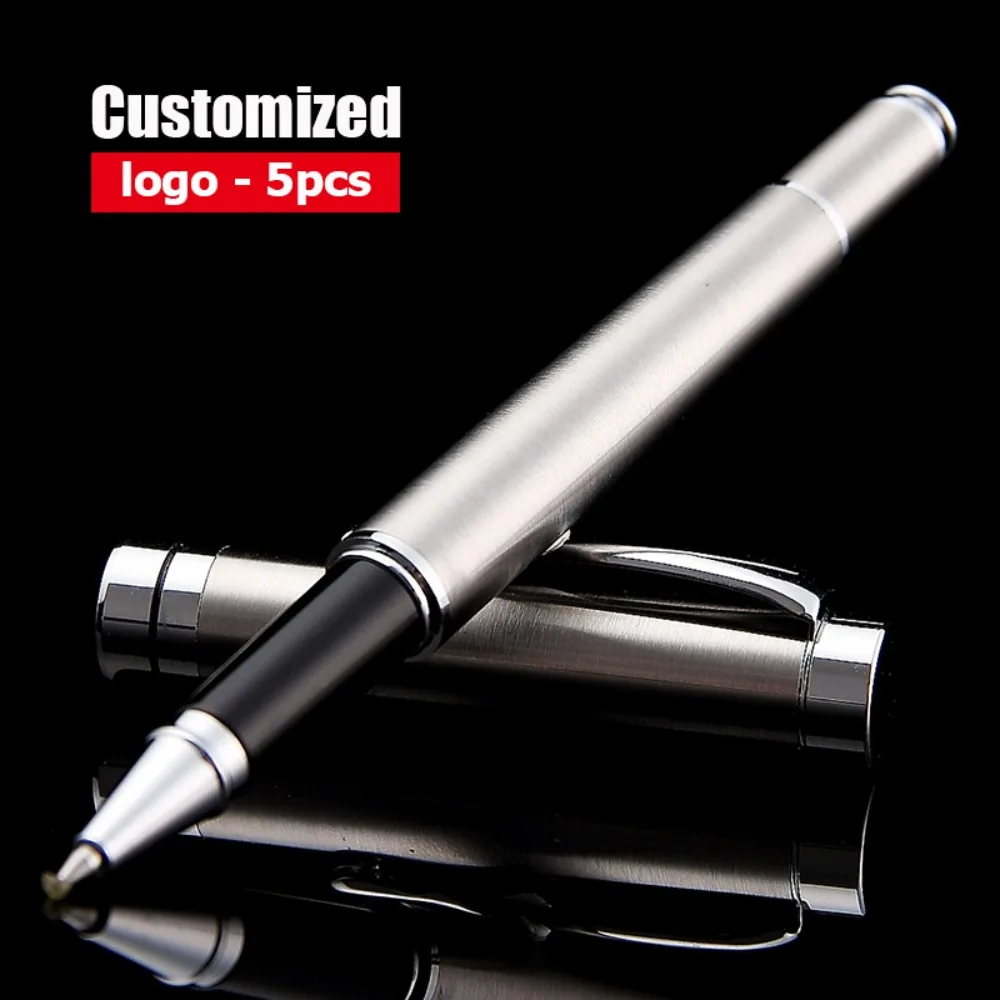 5-50 шт. роскошные серебряные металлические шариковые ручки оптом бесплатная