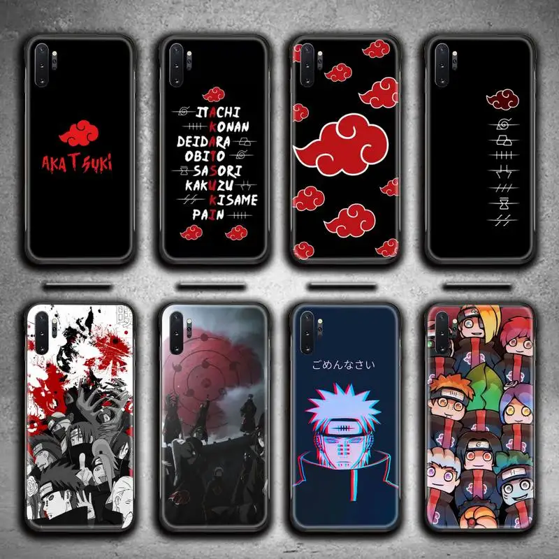 

Naruto Akatsuki LOGO Phone Case For Samsung Galaxy Note20 ultra 7 8 9 10 Plus lite M51 M21 M31S J8 2018 Prime