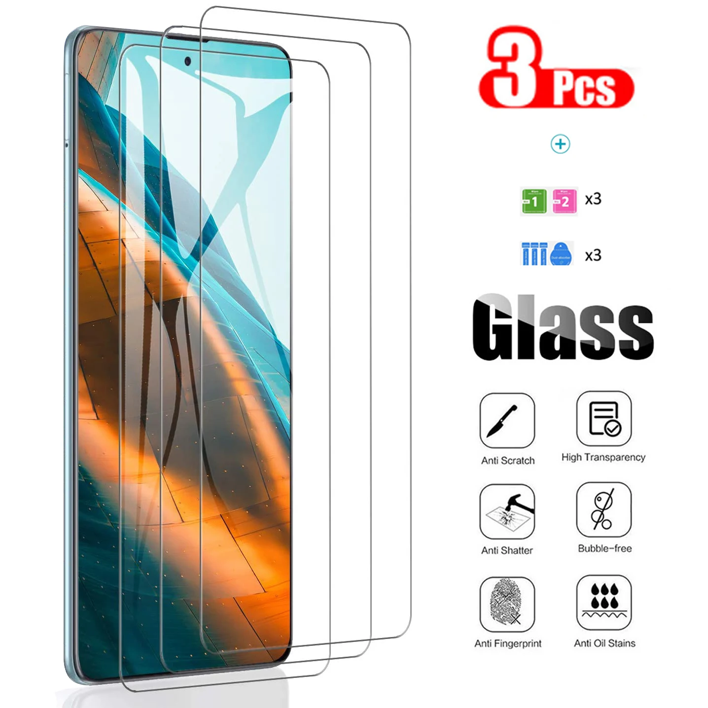 

Прозрачное закаленное стекло для Samsung Galaxy M53 M33 M32 5G M23 M13 5G M52 5G M12 A71 5G 4G Samsung A51 5G 4G, Защитная пленка для экрана