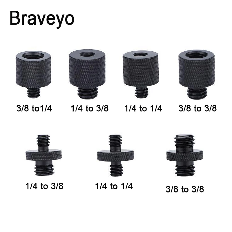 

1/4 to 3/8 Inch Conversion Screw Camera Adapter Accessories Quick Release Mount Screw Alumimun For Tripod Dslr Photography
