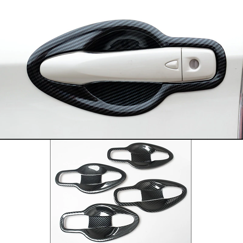 

Для Nissan Qashqai 2014 2015 2016 2017 2018 2019 2020 2021 углеродное волокно серебристого цвета, крышка дверной ручки автомобиля, аксессуары для стайлинга