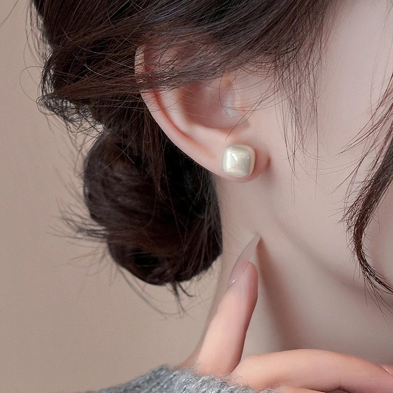 Женские медные серьги с искусственным жемчугом летние квадратные Повседневная