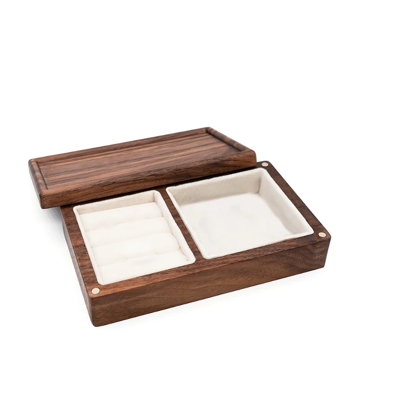 

X7JB Protable Retro Wooden Jewelry Box for Ear Studs Earrings Rings Bracelet Necklace Storage Holder Display Organizer
