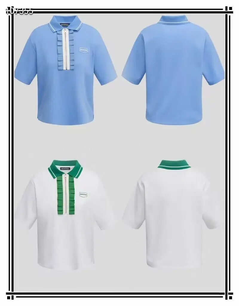 

Golf Summer Women's Short Sleeve Polo Lace Sports Shorts Top Quick Drying Breathable Thin Fit Skincare Friendly Women