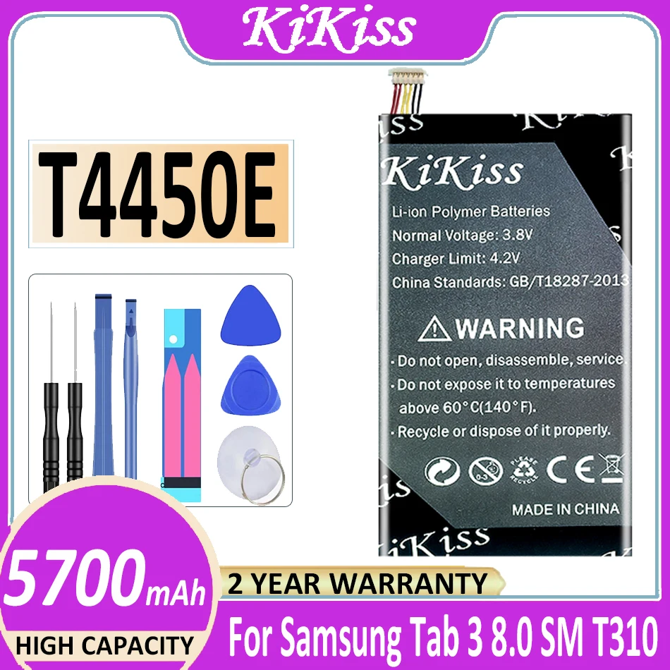 

5700 мАч, бесплатный инструмент для Samsung GALAXY Tab 3 8,0 SM T310 T311 T315, планшетов, литий-ионный полимерный аккумулятор T4450E + номер отслеживания