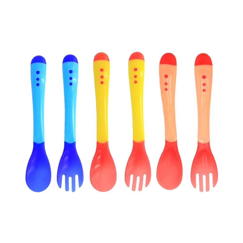 

6Pcs Feeding Spoons Color Changing Mini Smooth Edge Heat Sensing Baby Spoons Infant Spoons for Toddler