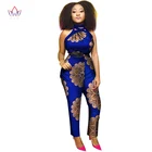 Bintarealwax Африканский хлопковый восковой принт боди Африканский богатый сексуальный комбинезон для Женщин Дашики подвесной шейный комбинезон WY1998