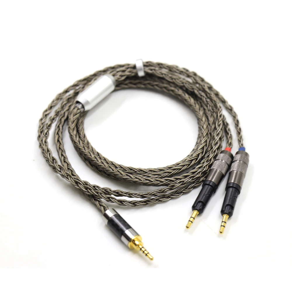 Плетеный кабель для наушников Thouliess 6 5 мм 2 XLR 4 16-ядерный посеребренный плетеный