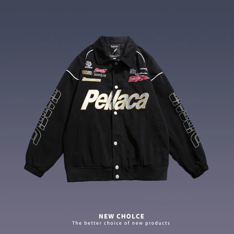 

Куртка мужская мотоциклетная в стиле хип-хоп, Высококачественная куртка с вышивкой надписью, винтажная куртка-бомбер в американском стиле, весна-осень
