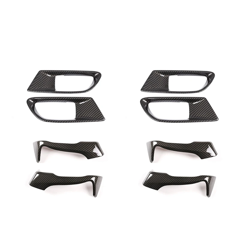 

2X For Subaru BRZ Toyota 86 2012-2020 ABS Carbon Fiber Car Inner Door Handle Decor Cover Trim Frame Sticker Accessories