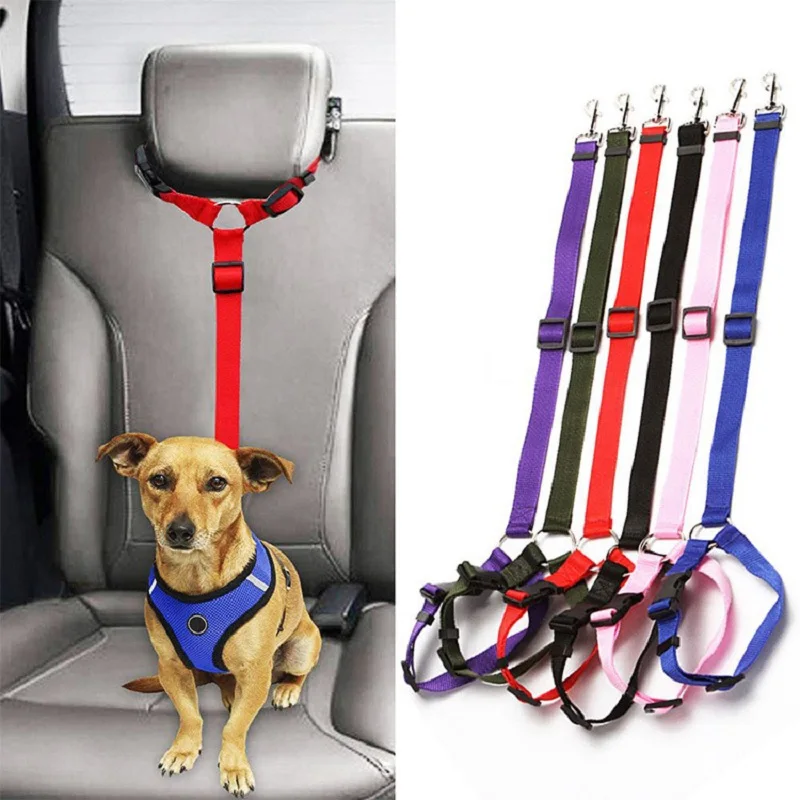 Pet Supplies Car Seat Belt Dog Seat Belt Dog Car Leash Belt Adjustable Cushioning Elastic Travel Strap Leads Safety Leash Rope f