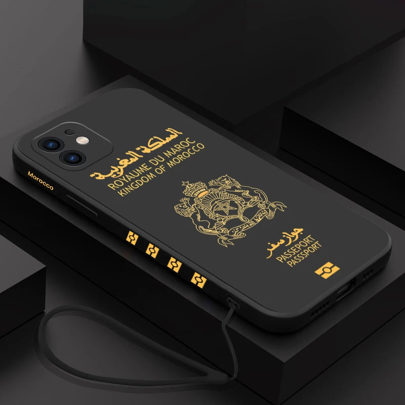 Марокканская Обложка для паспорта, чехол для телефона iPhone 14 13 12 11 Pro Max Mini X XR XS MAX SE20 8 7 Plus, силиконовые чехлы с ремешком на руку