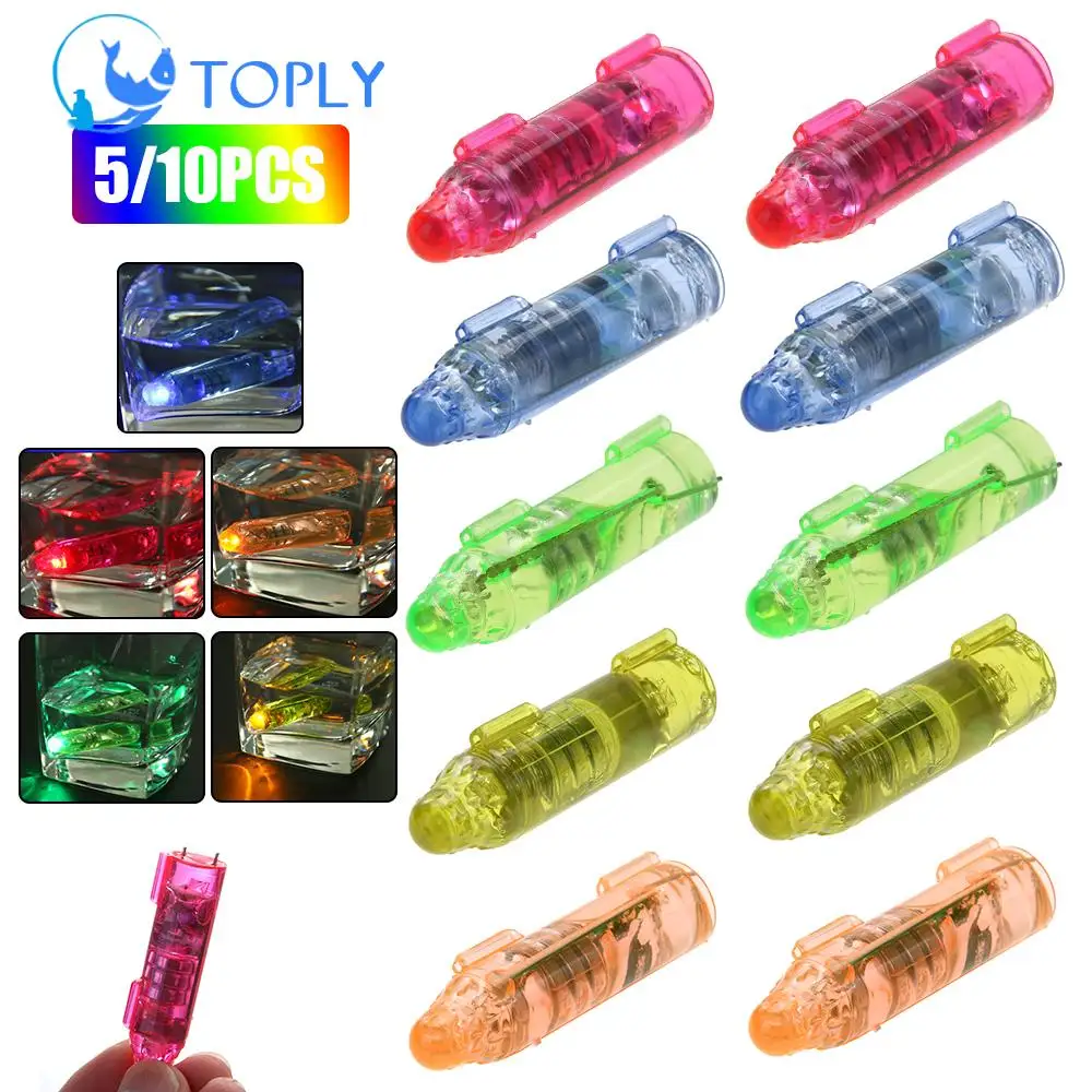 

TOPLY 5/10Pcs Deep Drop Underwater Flash Light Bait Deep Fish Attracting Indicator Lure LED Fishing Light Squid Bait Hard Lures