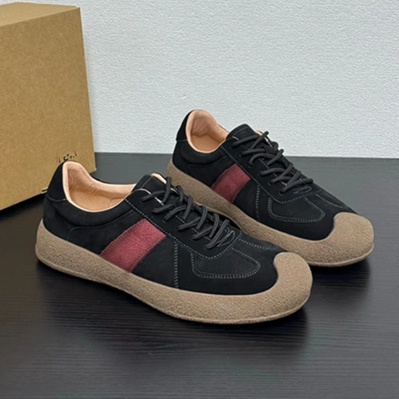 Увядшая британская винтажная удобная и дышащая повседневная кожаная обувь из