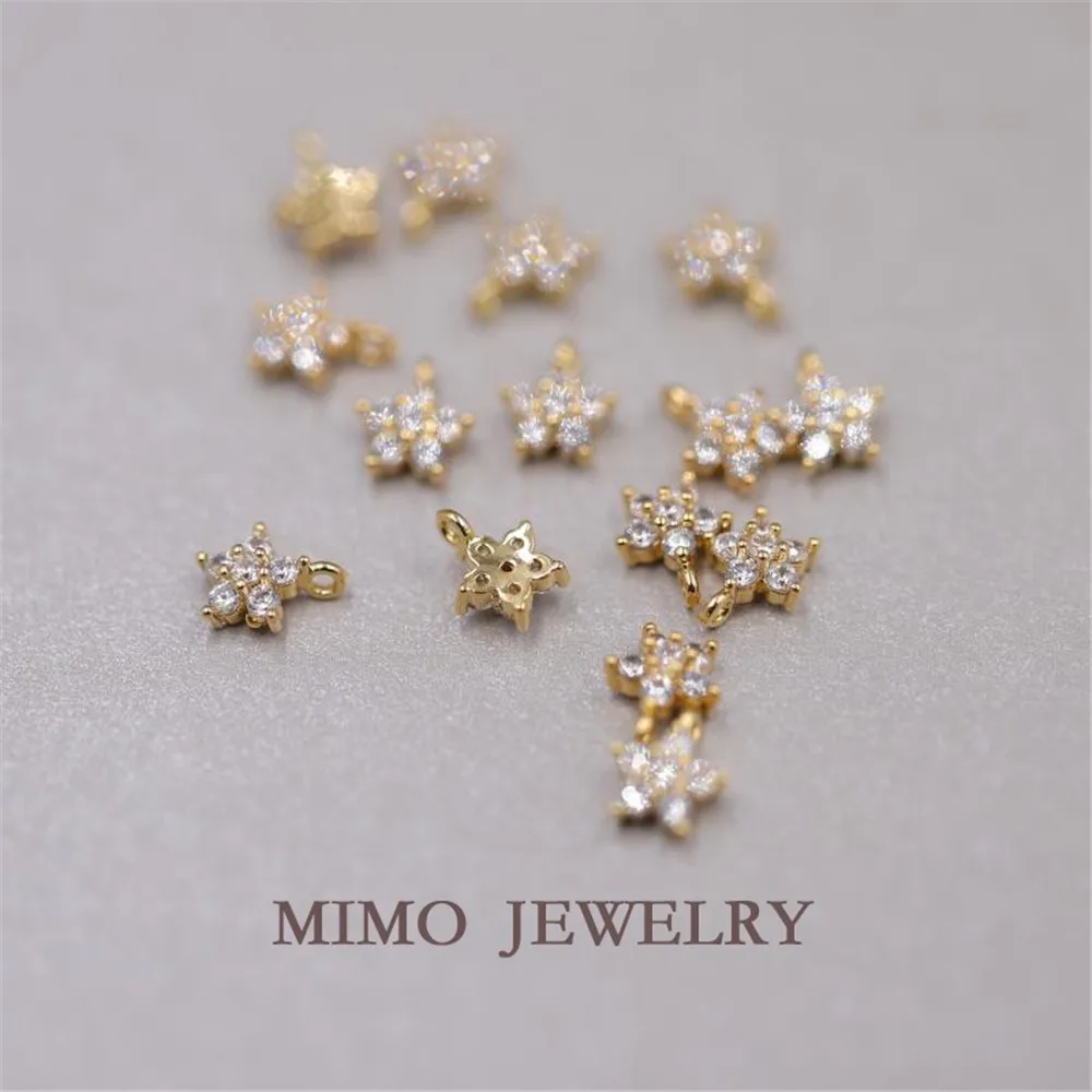 

MIMO JEWELRY Gilt florets Flower Single ring pendant copper plated 14K gold DIY handcrafted accessory