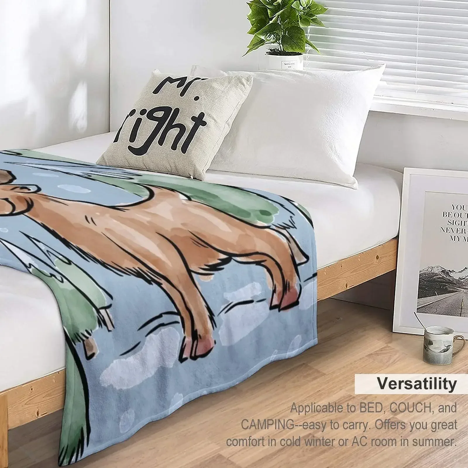 Акварельная картина красного оленя в рождественском стиле покрывало для снега