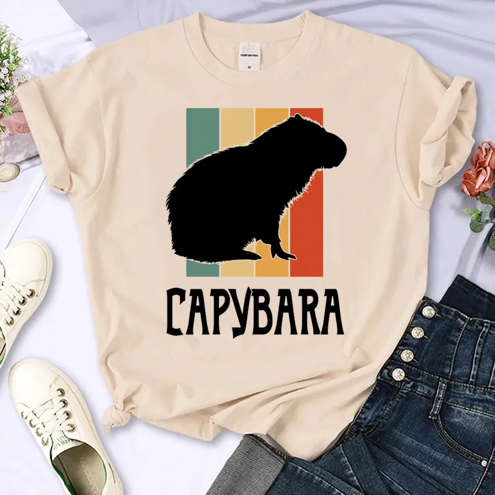 

Capybara Tee women graphic Japanese funny top female y2k designer streetwear clothes