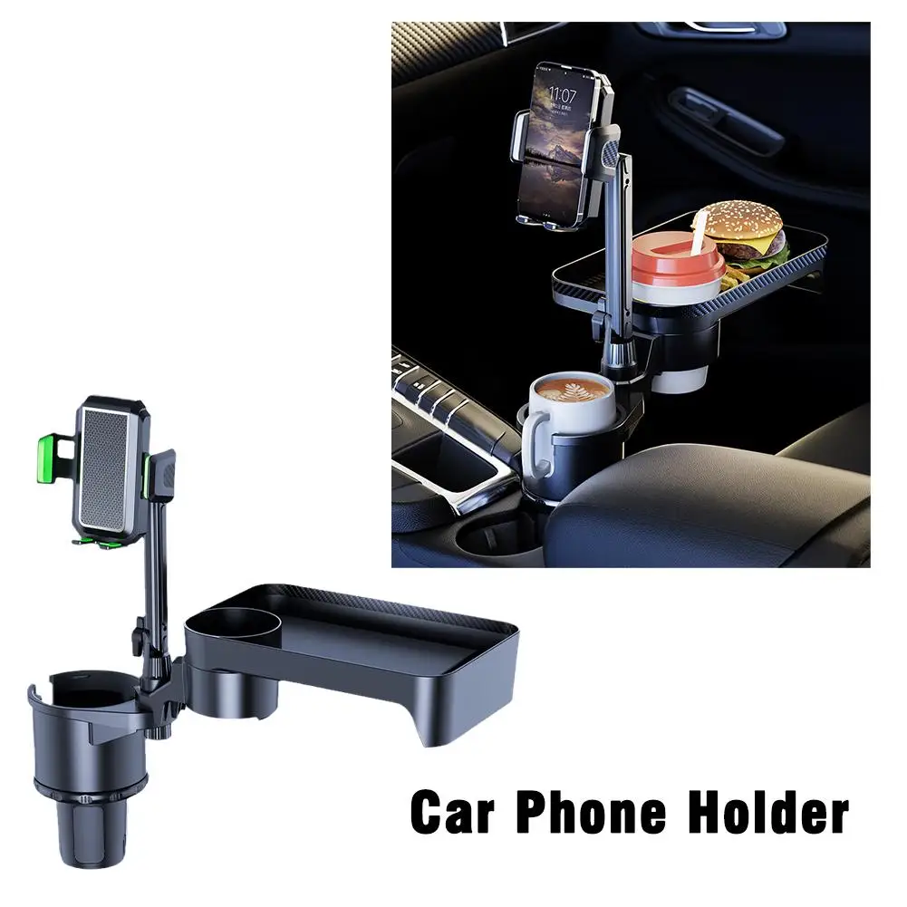 

4 In 1 Car Cup Holder Expandable With Food Tray Phone Food Drink Table Holder Bottle Desk Stand Phone Car Holder Interior A W5G6