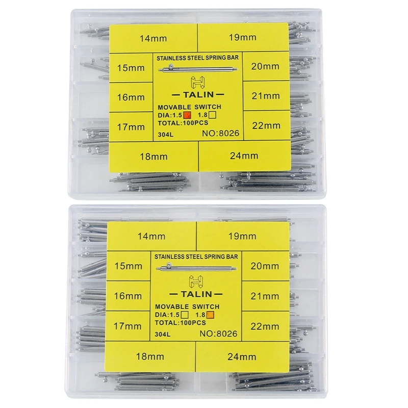 

Replacement Strap Link Pins,Quick Release Spring Bars Watch Band Pins Stainless Steel Watch Pins 14-24mm 1.5/1.8mm Dropshipping