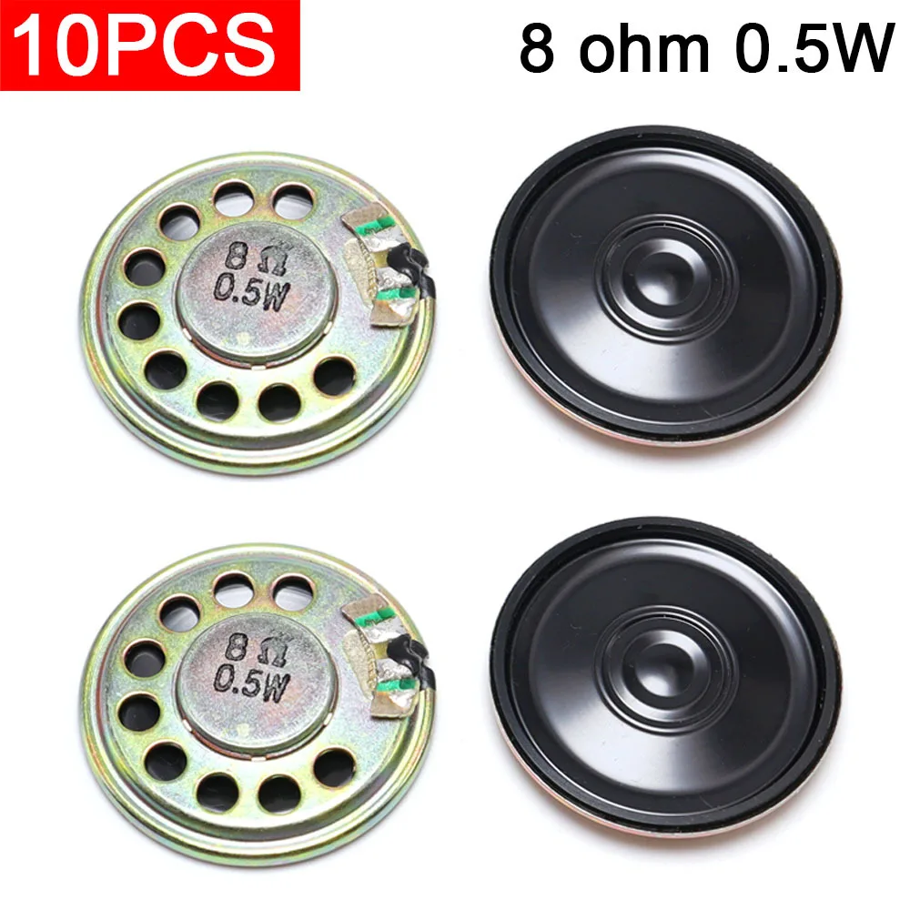 

10pcs New Ultra-thin Mini speaker 8 ohm 0.5W Iron Shell Internal Magnet 8Ω 0.5W Toy Doorbell Intercom Microphone Speaker