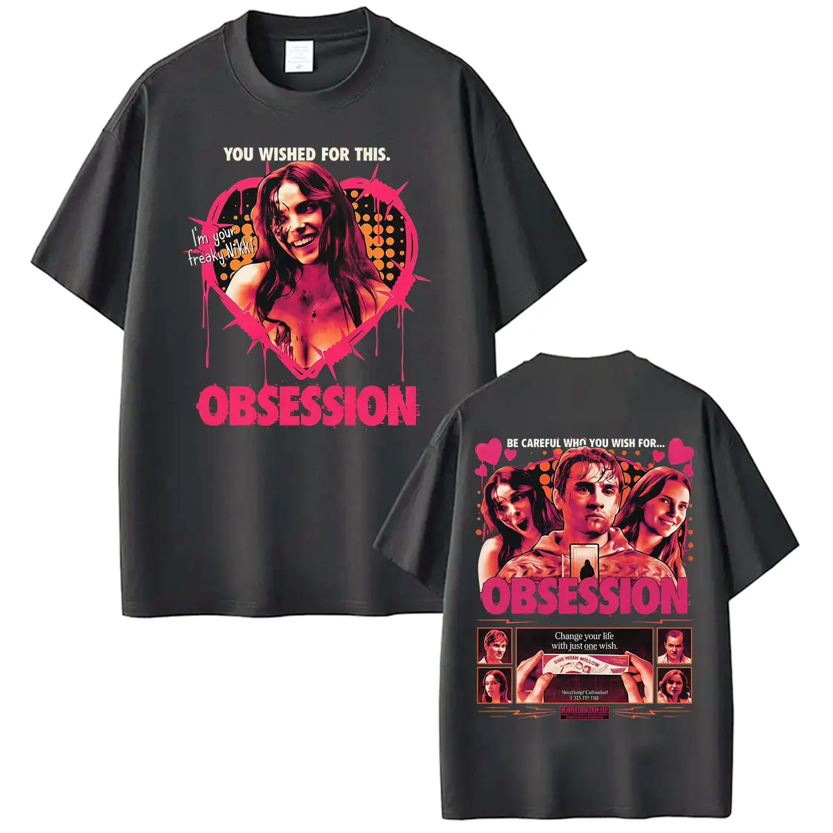 Фото Футболка One Wish Willow Obsession Horror Pink Punk 2026 Movie, модная готическая ретро-футболка для мужчин и женщин, летние топы, хлопковая футболка №3