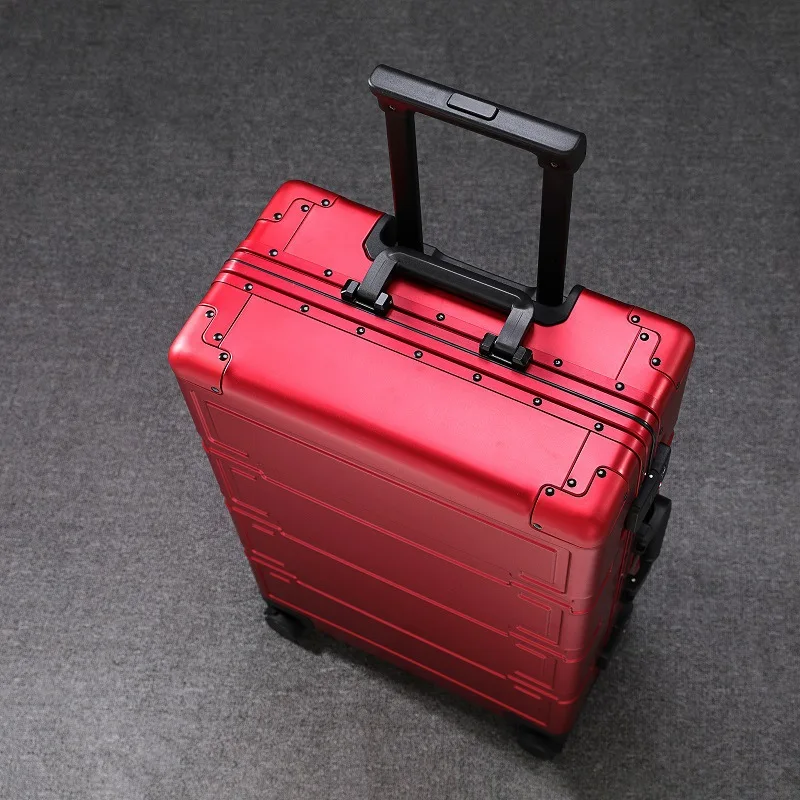 New Aluminum 20 Inch Aluminum Magnesium Alloy Pilot Luggage Trolley Case 24 Inch Travel Case