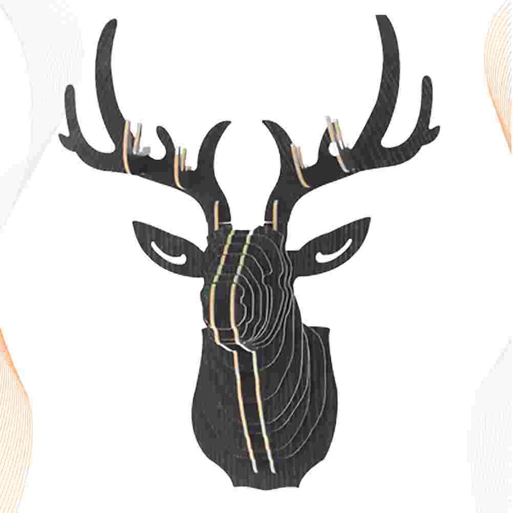 

Wall Adornment Ornament Rustic Home Decor Wood Deer Head Wooden Creafts Household Taxidermy