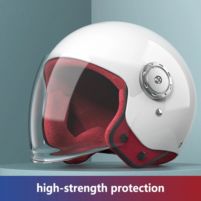 Enlarge Open Face Motorcycle Helmet Retro Motorbike Anti-fog Mask Helm Moto Bike Motocross Helmets Impact Resistant Material